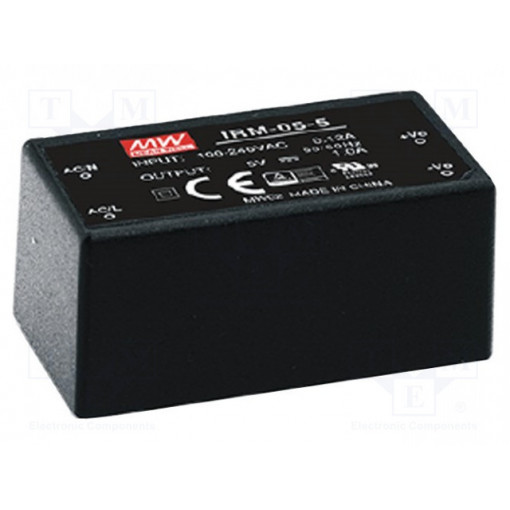 IRM-05-12; Power supply: switched-mode; modular; 5.04W; 12VDC; 0.42A; 40g; MEAN WELL