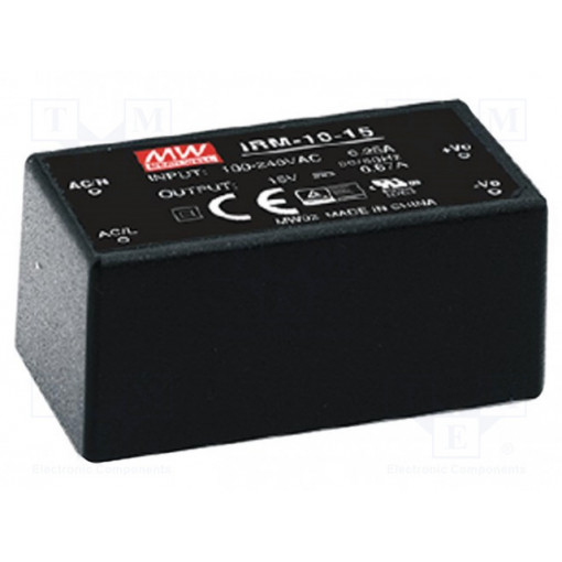 IRM-10-12; Power supply: switched-mode; modular; 10.2W; 12VDC; 0.85A; 40g; MEAN WELL