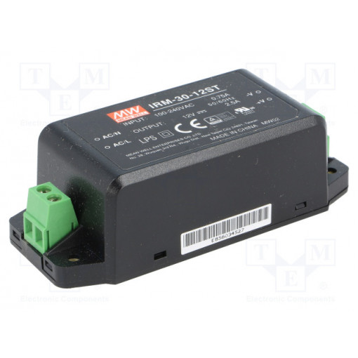 IRM-30-12ST; Power supply: switched-mode; modular; 30W; 12VDC; 91x39.5x28.5mm; MEAN WELL