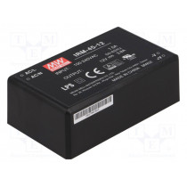 IRM-45-12; Power supply: switched-mode; modular; 45.6W; 12VDC; 87x52x29.5mm; MEAN WELL