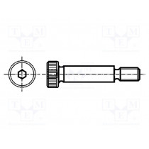 ISO 7379-4-M3-25; Shoulder screw; Mat: steel; Thread len: 7mm; Thread: M3; Cut: imbus; ELESA+GANTER