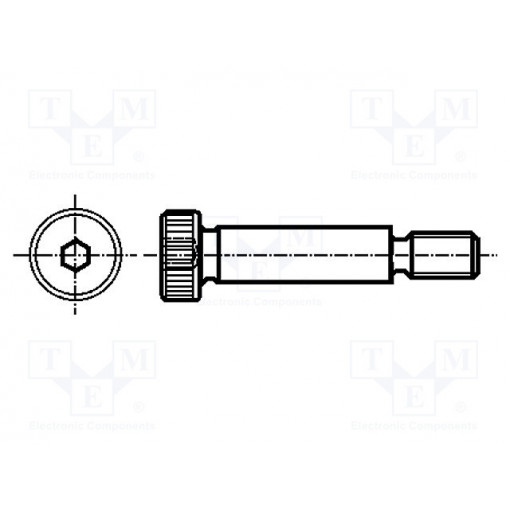 ISO 7379-4-M3-25; Shoulder screw; Mat: steel; Thread len: 7mm; Thread: M3; Cut: imbus; ELESA+GANTER