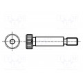 ISO 7379-6-M5-60-NI; Shoulder screw; Mat: A2 stainless steel; Thread len: 9.5mm; Ø: 6mm; ELESA+GANTER ISO 7379-6-M5-60-NI; Shoulder screw; Mat: A2 stainless steel; Thread len: 9.5mm; Ø: 6mm; ELESA+GANTER