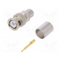 J01000A0059; Plug; BNC; male; straight; 50Ω; RG213; crimped; for cable; teflon; TELEGÄRTNER