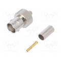 J01001A1265; Plug; BNC; female; straight; 50Ω; crimped; for cable; teflon; TELEGÄRTNER