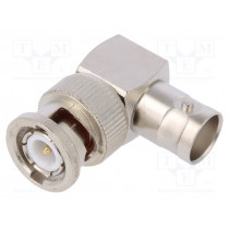 J01004A0617; Coupler; BNC socket,BNC plug; angled 90°; 50Ω; teflon; TELEGÄRTNER