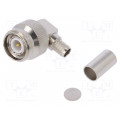 J01010A0037; Plug; TNC; male; angled 90°; 50Ω; soldering,crimped; for cable; TELEGÄRTNER