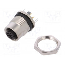 J80020A0221; Socket; M12; PIN: 4; female; D code-Ethernet; for panel mounting; TELEGÄRTNER