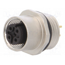 J80020A0222; Socket; M12; PIN: 4; female; D code-Ethernet; for panel mounting; TELEGÄRTNER