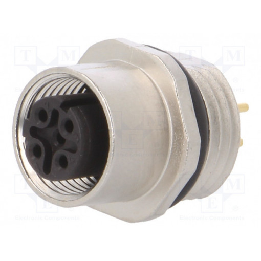 J80020A0222; Socket; M12; PIN: 4; female; D code-Ethernet; for panel mounting; TELEGÄRTNER