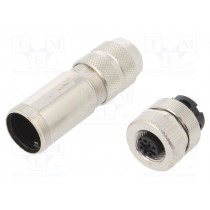 J80029A0310; Plug; M12; PIN: 4; female; D code-Ethernet; for cable; IP67; TELEGÄRTNER