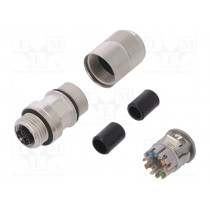 J80029A0500; Plug; M12; PIN: 8; female; X code-ProfiNET; for cable; IDC; IP67; TELEGÄRTNER