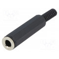 ; Plug; Jack 6,3mm; female; stereo; with strain relief; straight; 
