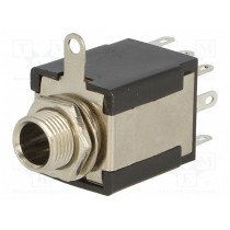 JC-210; Socket; Jack 6,3mm; stereo; straight; for panel mounting; 10mm; NINIGI