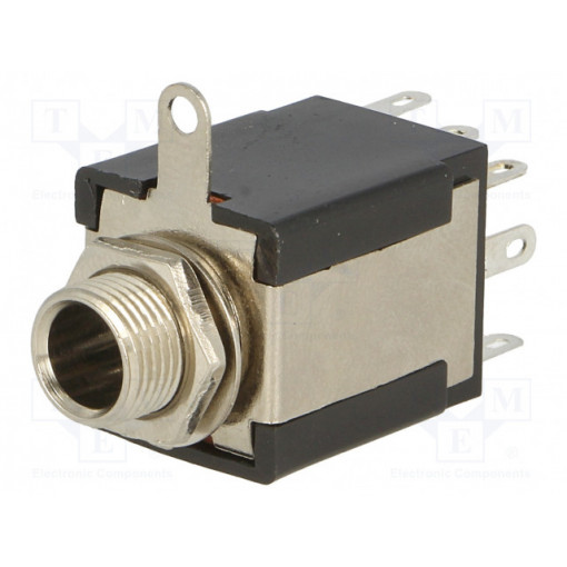 JC-210; Socket; Jack 6,3mm; stereo; straight; for panel mounting; 10mm; NINIGI