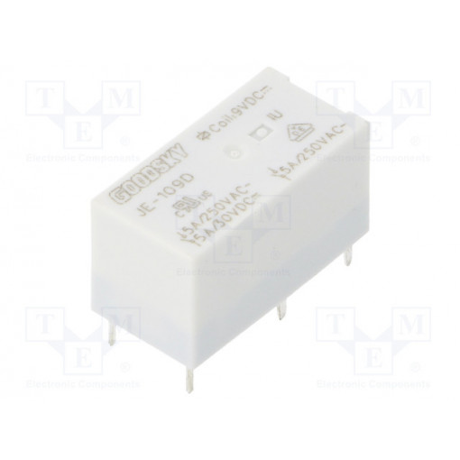 JE-109D; Relay: electromagnetic; SPDT; Ucoil: 9VDC; 5A/250VAC; 5A/30VDC; GOODSKY