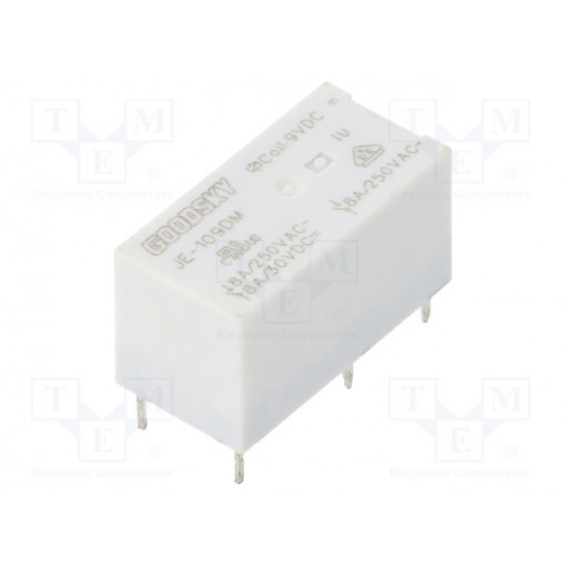 JE-109DM; Relay: electromagnetic; SPST-NO; Ucoil: 9VDC; 8A/250VAC; 8A/30VDC; GOODSKY