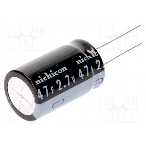 JUWT1476MHD; Capacitor: electrolytic; supercapacitor; 47F; 2.7VDC; ESR: 200mΩ; NICHICON JUWT1476MHD; Capacitor: electrolytic; supercapacitor; 47F; 2.7VDC; ESR: 200mΩ; NICHICON