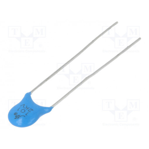 JYC3D101KBY065000B; Capacitor: ceramic; 100pF; 2kVDC; YL; ±10%; 5mm; Jb Capacitors