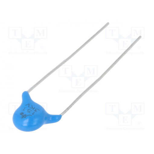 JYC3F151KCB065000B; Capacitor: ceramic; 150pF; 3kVDC; Y5P; ±10%; 7.5mm; Jb Capacitors