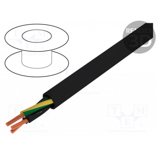 10341; Wire; JZ-500-BK; 3G0,5mm2; unshielded; 300/500V; PVC; Cu; stranded; HELUKABEL