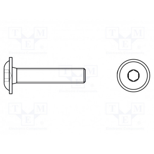 K10X16ISO7380-2-A2; Screw; with flange; M10x16; Head: button; imbus; HEX 6mm; KRAFTBERG