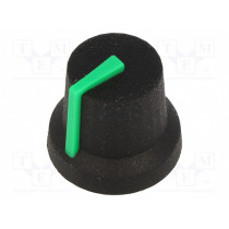 CL170852BR; Knob; with pointer; rubber,plastic; Øshaft: 6mm; Ø16.8x14.5mm; CLIFF