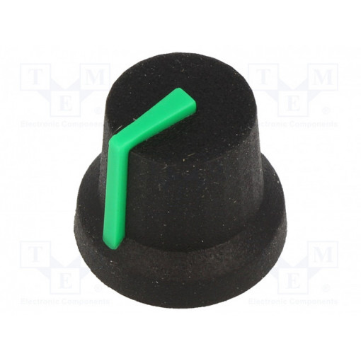 CL170852BR; Knob; with pointer; rubber,plastic; Øshaft: 6mm; Ø16.8x14.5mm; CLIFF