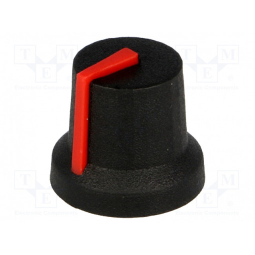 CL170853BR; Knob; with pointer; rubber,plastic; Øshaft: 6mm; Ø16.8x14.5mm; CLIFF