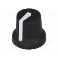 CL170849BR; Knob; with pointer; rubber,plastic; Øshaft: 6mm; Ø16.8x14.5mm; CLIFF