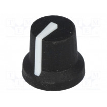 CL170849BR; Knob; with pointer; rubber,plastic; Øshaft: 6mm; Ø16.8x14.5mm; CLIFF