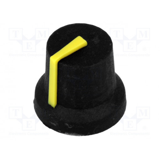 CL170850BR; Knob; with pointer; rubber,plastic; Øshaft: 6mm; Ø16.8x14.5mm; CLIFF