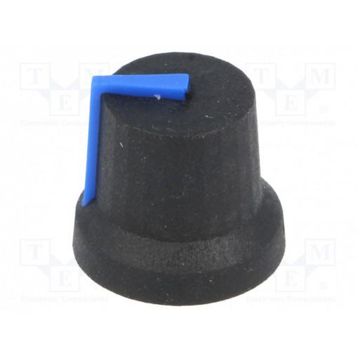 CL170846CR; Knob; with pointer; rubber,plastic; Øshaft: 6mm; Ø16.8x14.5mm; CLIFF