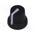 CL170844CR; Knob; with pointer; rubber,plastic; Øshaft: 6mm; Ø16.8x14.5mm; CLIFF