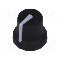 CL170844CR; Knob; with pointer; rubber,plastic; Øshaft: 6mm; Ø16.8x14.5mm; CLIFF