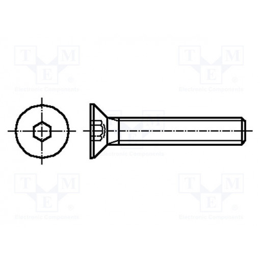 K8X50-ISO10642-A2; Screw; M8x50; DIN: 7991; Head: countersunk; imbus; HEX 5mm; KRAFTBERG