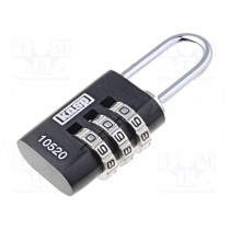 K10520BLAD; Padlock; Kind: shackle,combination code; A: 22mm; C: 3mm; B: 20mm; KASP