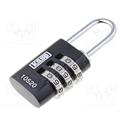 K10520BLAD; Padlock; Kind: shackle,combination code; A: 22mm; C: 3mm; B: 20mm; KASP