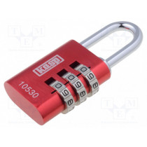 K10530REDD; Padlock; Kind: shackle,combination code; A: 32mm; C: 5mm; B: 27mm; KASP