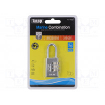 K11430D; Padlock; Width: 30mm; stainless steel; 3 digit code; C: 5mm; B: 28mm; KASP