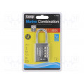 K11440D; Padlock; Width: 40mm; stainless steel; 4 digit code; C: 6.3mm; KASP