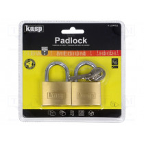 K12040D2; Padlock; brass; hardened steel shackle,double bolted; A: 40mm; KASP