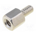 8716; Screwed spacer sleeve; Int.thread: UNC6-32; 6.4mm; hexagonal; KEYSTONE