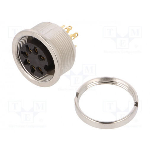 KFV 71; Connector: M16; socket; female; soldering; PIN: 7; 5A; 60V; IP40; LUMBERG