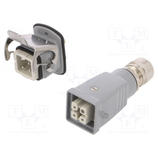 1712560000 HDC-KIT-HA 03.300; Connector: HDC; male + female; plug + socket; HA; PIN: 4; 3+PE; PG11; WEIDMÜLLER