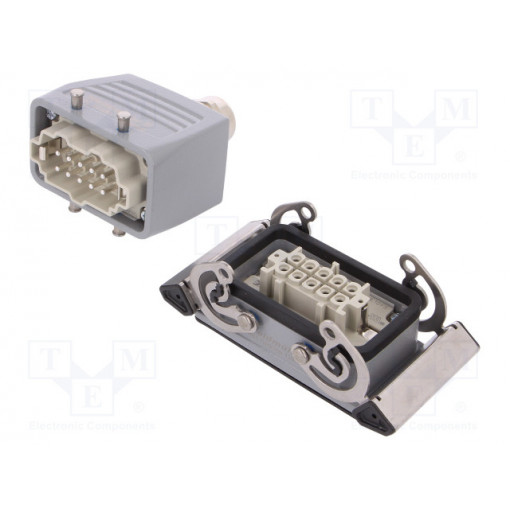 1712670000 HDC-KIT-HE 10.111; Connector: HDC; male + female; plug + socket; HE; PIN: 10; 10+PE; WEIDMÜLLER
