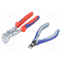00 19 72 V01; Kit: pliers; Pcs: 2; cutting,adjustable; Package: bag; KNIPEX 00 19 72 V01; Kit: pliers; Pcs: 2; cutting,adjustable; Package: bag; KNIPEX