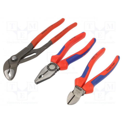 00 20 09 V01; Kit: pliers; Pcs: 3; cutting,universal,Cobra adjustable grip; KNIPEX 00 20 09 V01; Kit: pliers; Pcs: 3; cutting,universal,Cobra adjustable grip; KNIPEX