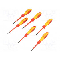 00 20 12 V03; Kit: screwdrivers; Pcs: 6; insulated; 1kVAC; Phillips,Pozidriv®; KNIPEX 00 20 12 V03; Kit: screwdrivers; Pcs: 6; insulated; 1kVAC; Phillips,Pozidriv®; KNIPEX