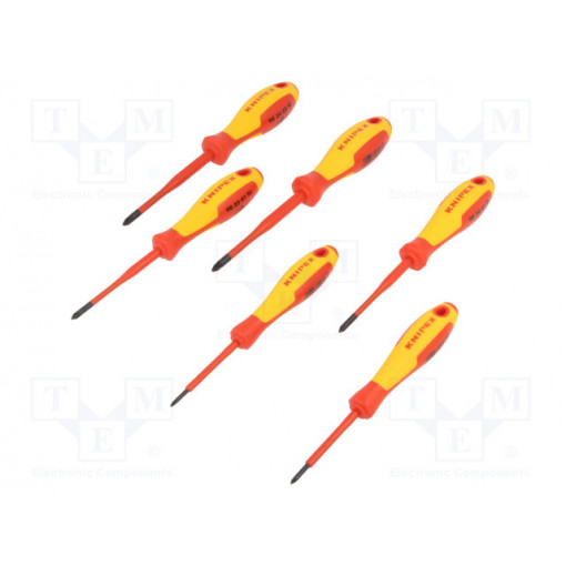 00 20 12 V03; Kit: screwdrivers; Pcs: 6; insulated; 1kVAC; Phillips,Pozidriv®; KNIPEX 00 20 12 V03; Kit: screwdrivers; Pcs: 6; insulated; 1kVAC; Phillips,Pozidriv®; KNIPEX